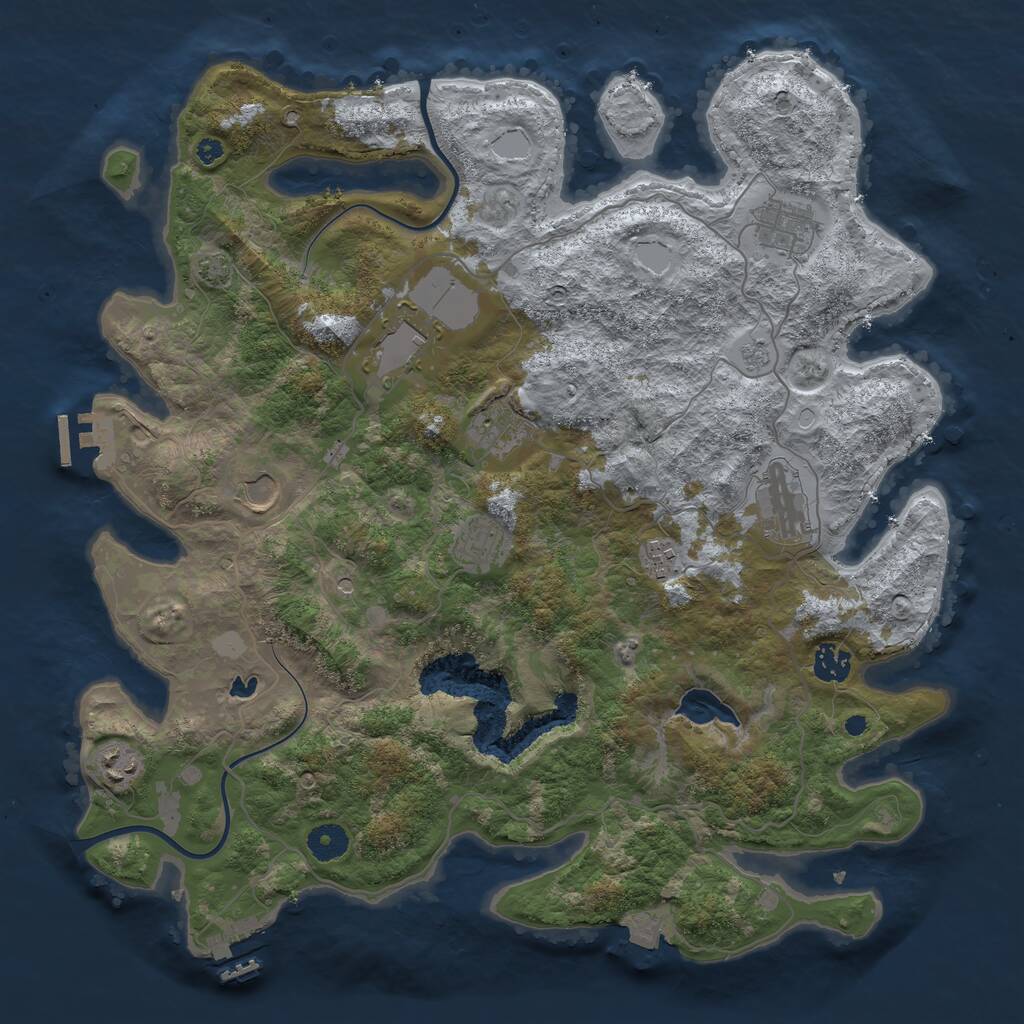 Rust Map: Procedural Map, Size: 4000, Seed: 1842561620, 15 Monuments