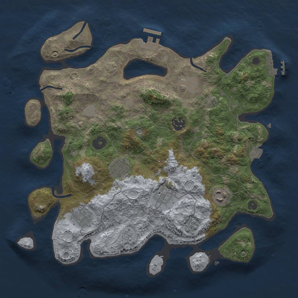 Rust Map: Procedural Map, Size: 3300, Seed: 434574391, 15 Monuments