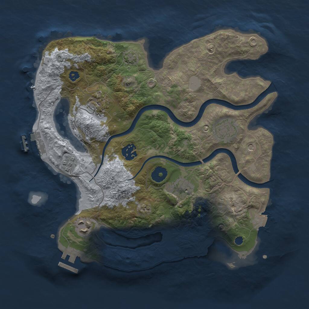 Rust Map: Procedural Map, Size: 3000, Seed: 1950310230, 11 Monuments