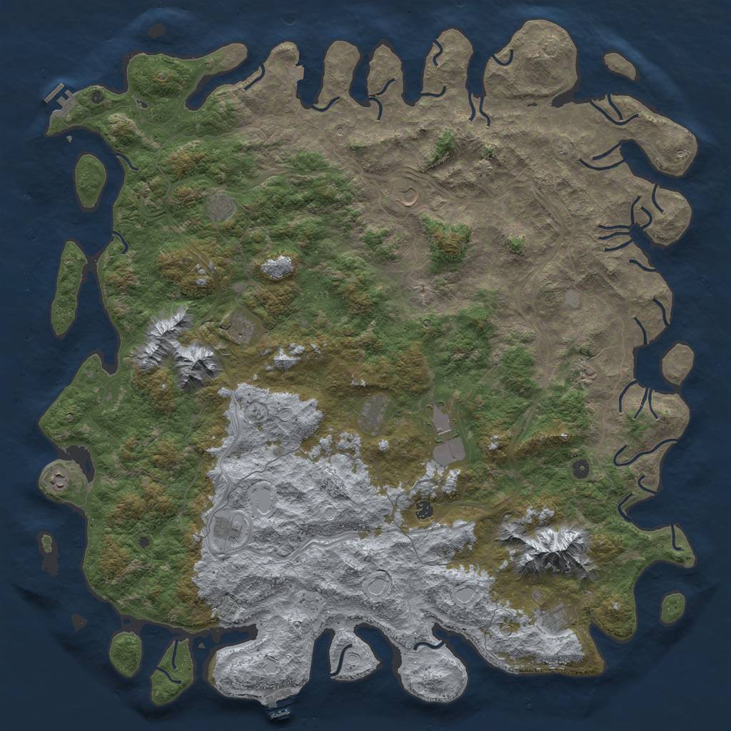 Rust Map: Procedural Map, Size: 6000, Seed: 4895236, 19 Monuments