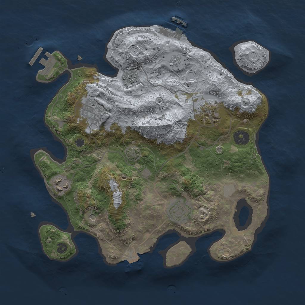 Rust Map: Procedural Map, Size: 3000, Seed: 351294529, 13 Monuments