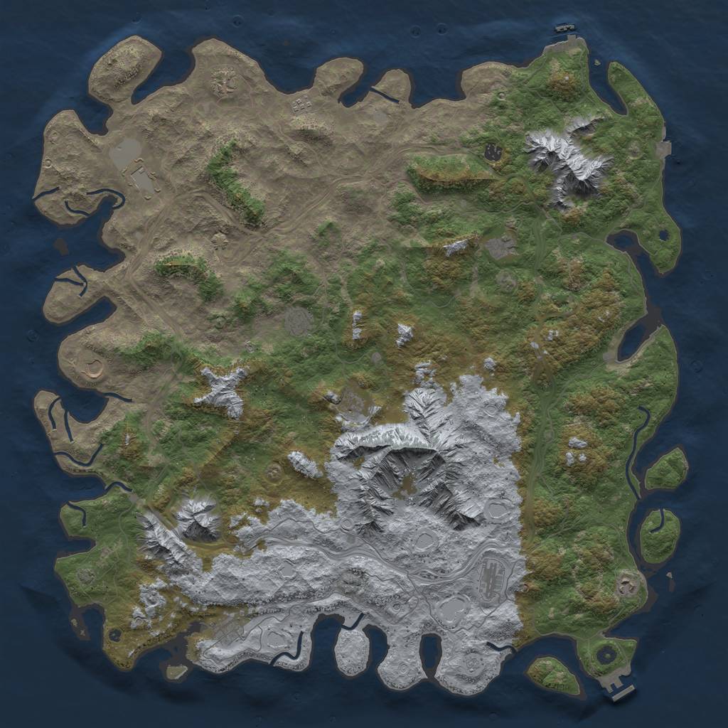 Rust Map: Procedural Map, Size: 6000, Seed: 270142884, 19 Monuments