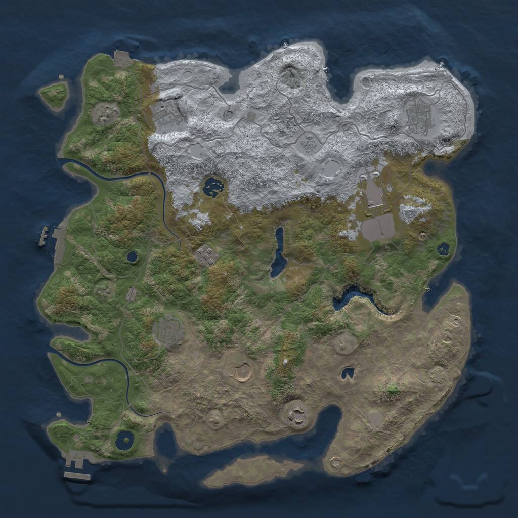 Rust Map: Procedural Map, Size: 4000, Seed: 1809020757, 14 Monuments