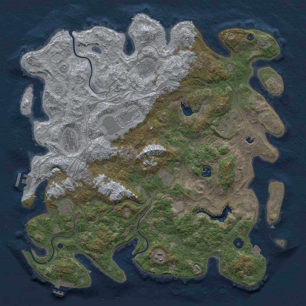 Rust Map: Procedural Map, Size: 4450, Seed: 32554, 16 Monuments