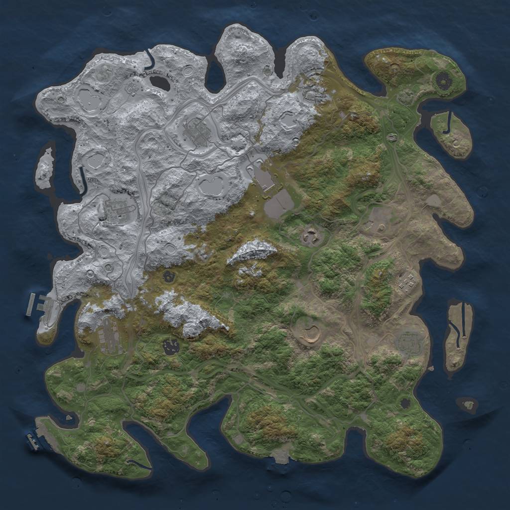 Rust Map: Procedural Map, Size: 4450, Seed: 32554, 19 Monuments