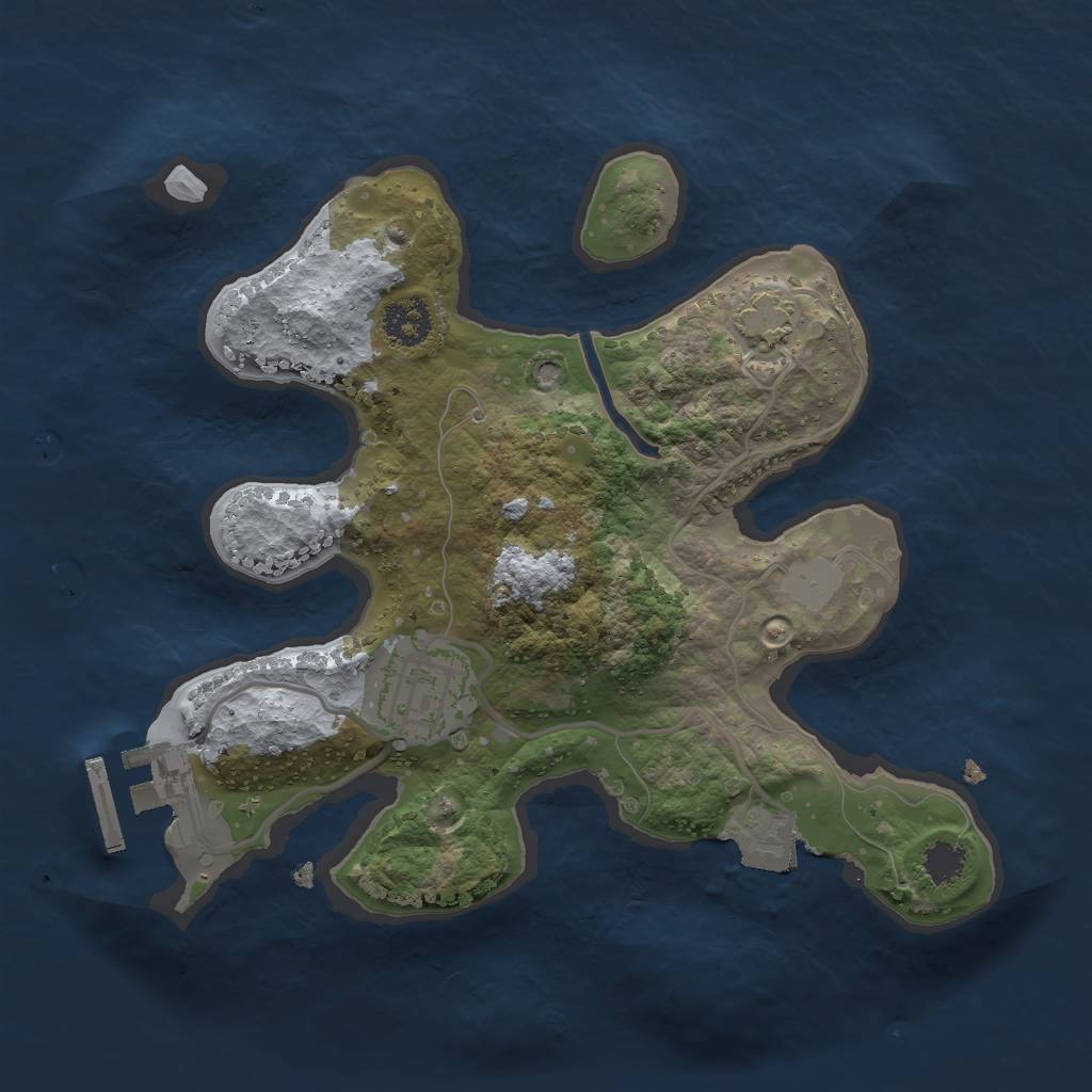 Rust Map: Procedural Map, Size: 2300, Seed: 256897, 6 Monuments