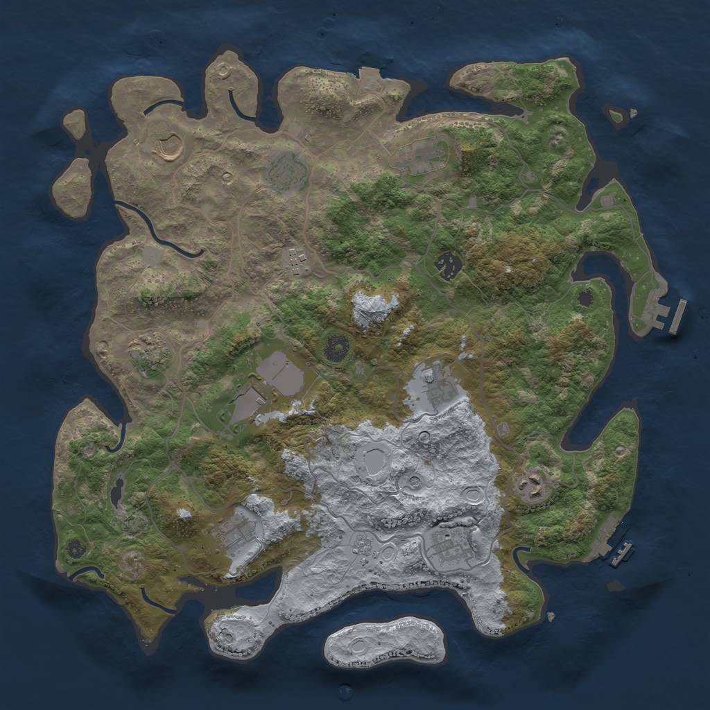 Rust Map: Procedural Map, Size: 4000, Seed: 96564344, 19 Monuments