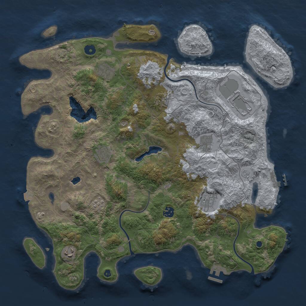 Rust Map: Procedural Map, Size: 4200, Seed: 38536, 15 Monuments