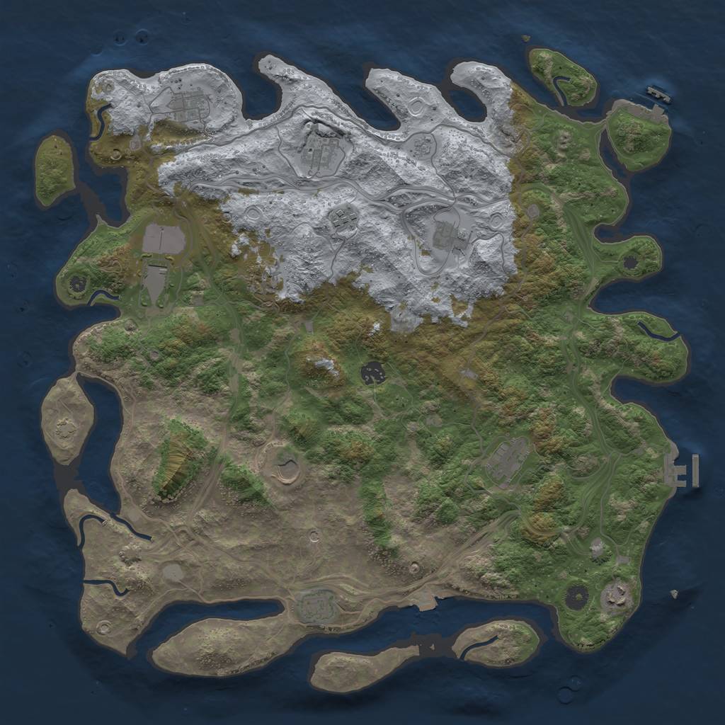 Rust Map: Procedural Map, Size: 4500, Seed: 1700916645, 19 Monuments