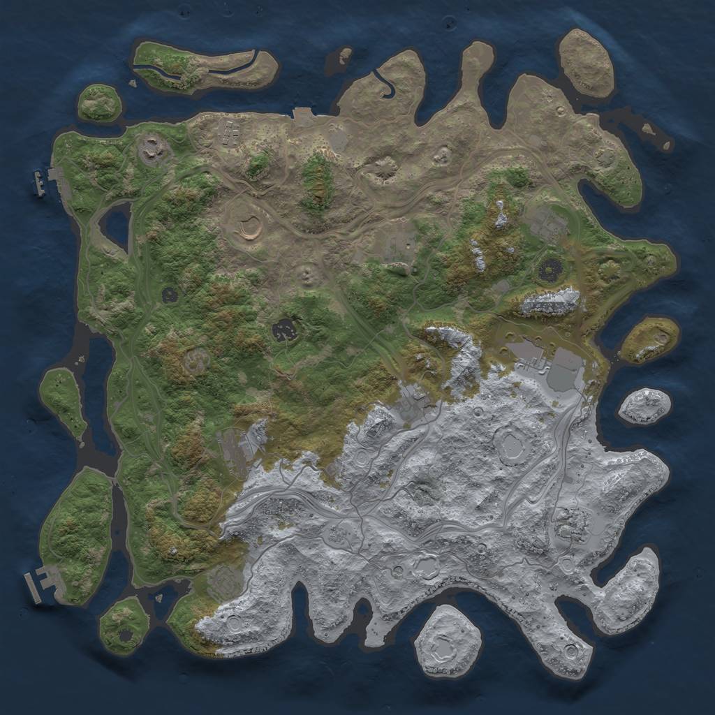 Rust Map: Procedural Map, Size: 4500, Seed: 1908712357, 19 Monuments