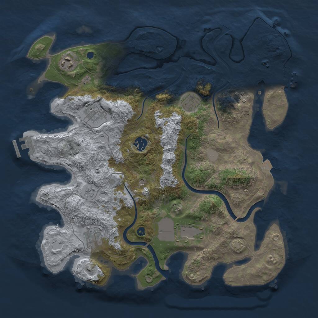 Rust Map: Procedural Map, Size: 3600, Seed: 11308, 13 Monuments