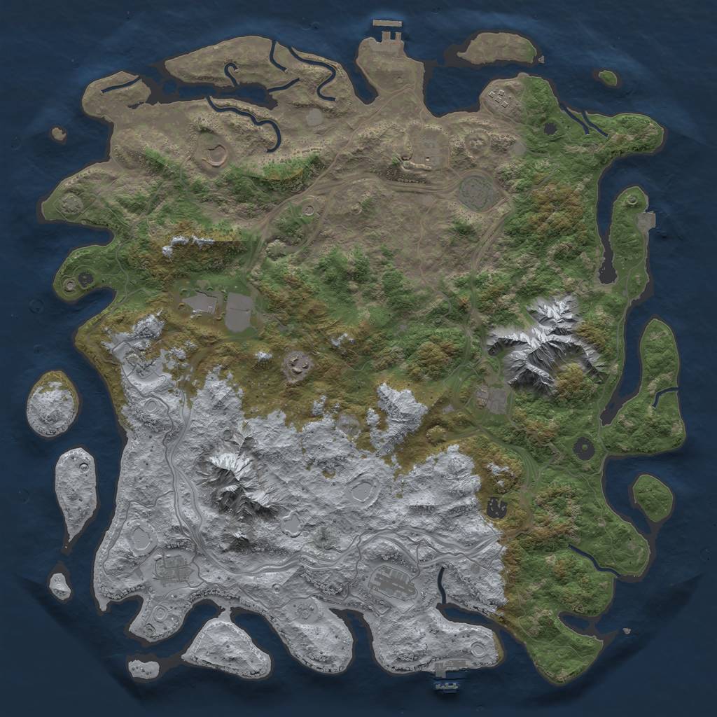 Rust Map: Procedural Map, Size: 5000, Seed: 726567539, 19 Monuments