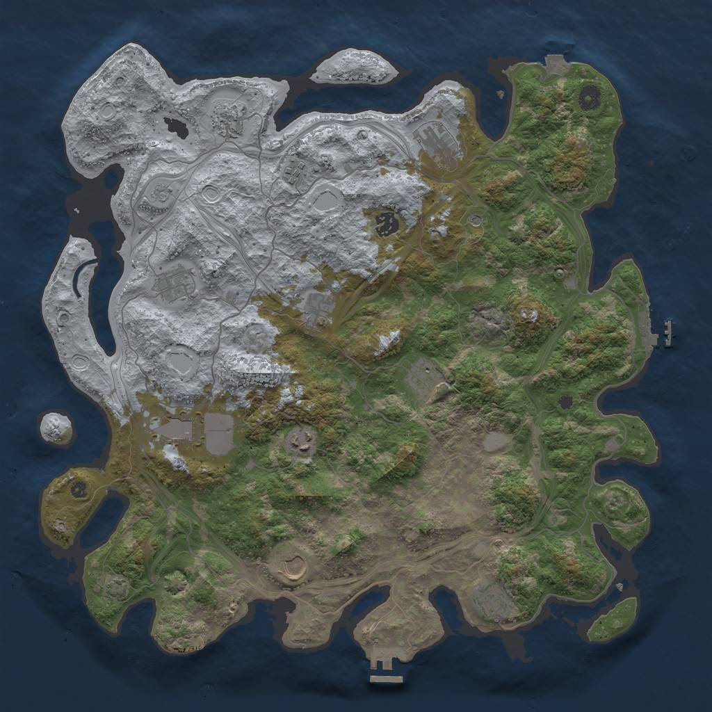 Rust Map: Procedural Map, Size: 4400, Seed: 19145628, 19 Monuments