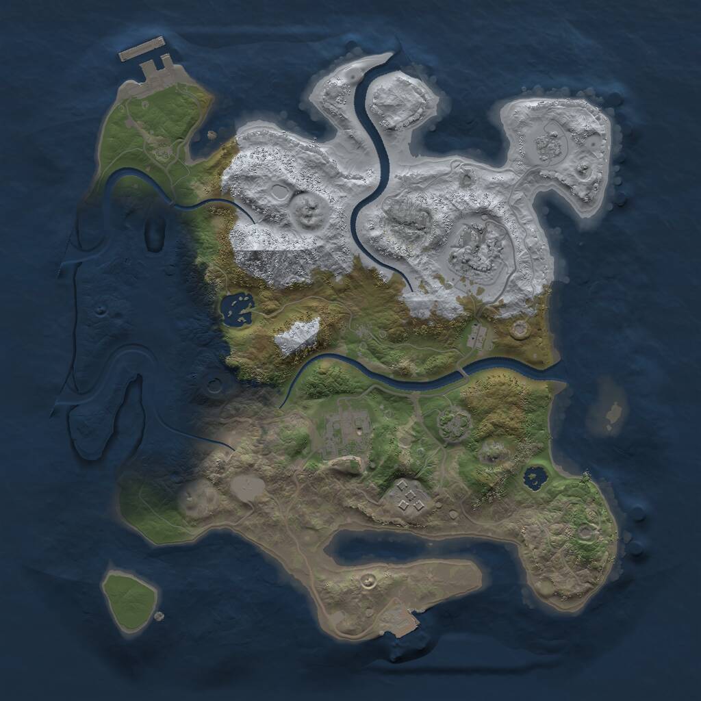 Rust Map: Procedural Map, Size: 3000, Seed: 604519719, 9 Monuments