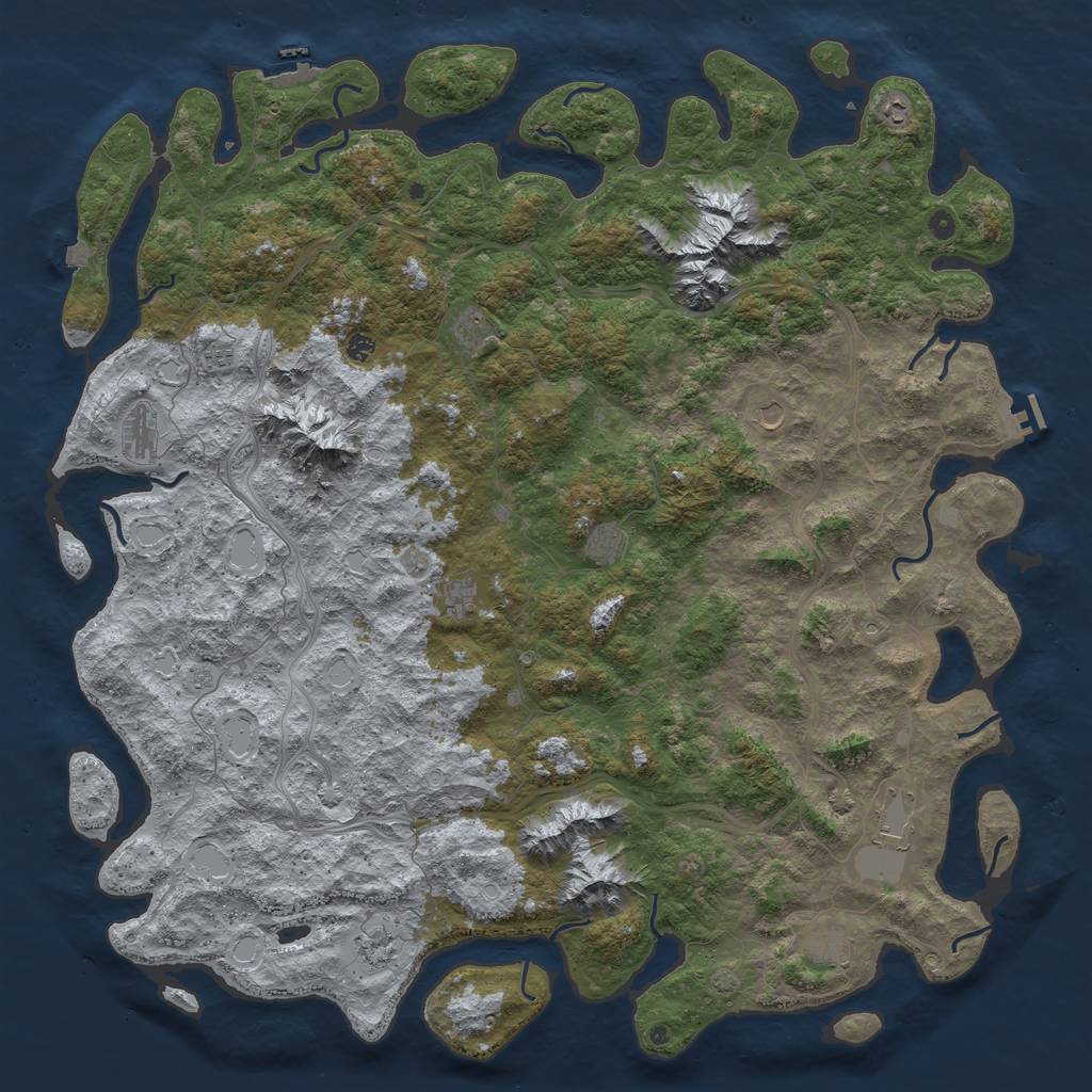 Rust Map: Procedural Map, Size: 6000, Seed: 18442, 19 Monuments