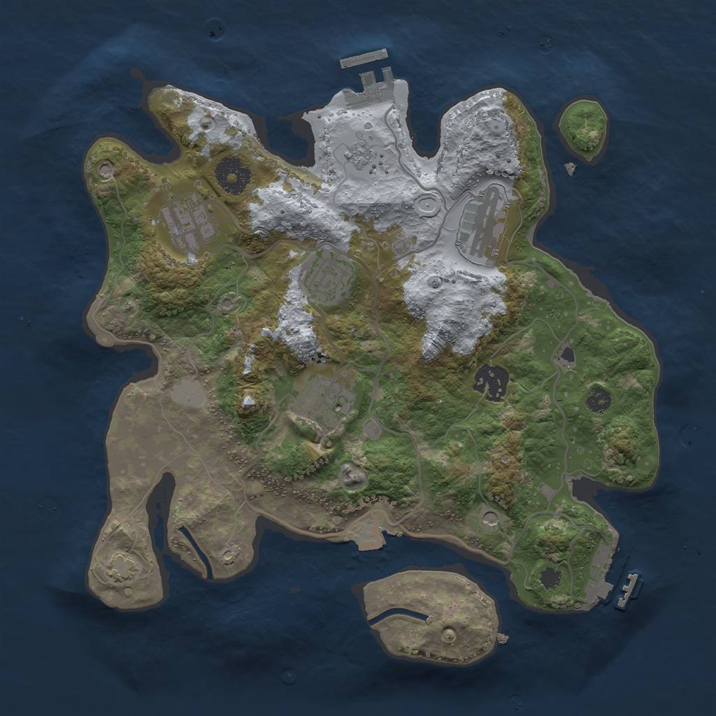 Rust Map: Procedural Map, Size: 3000, Seed: 16591, 13 Monuments