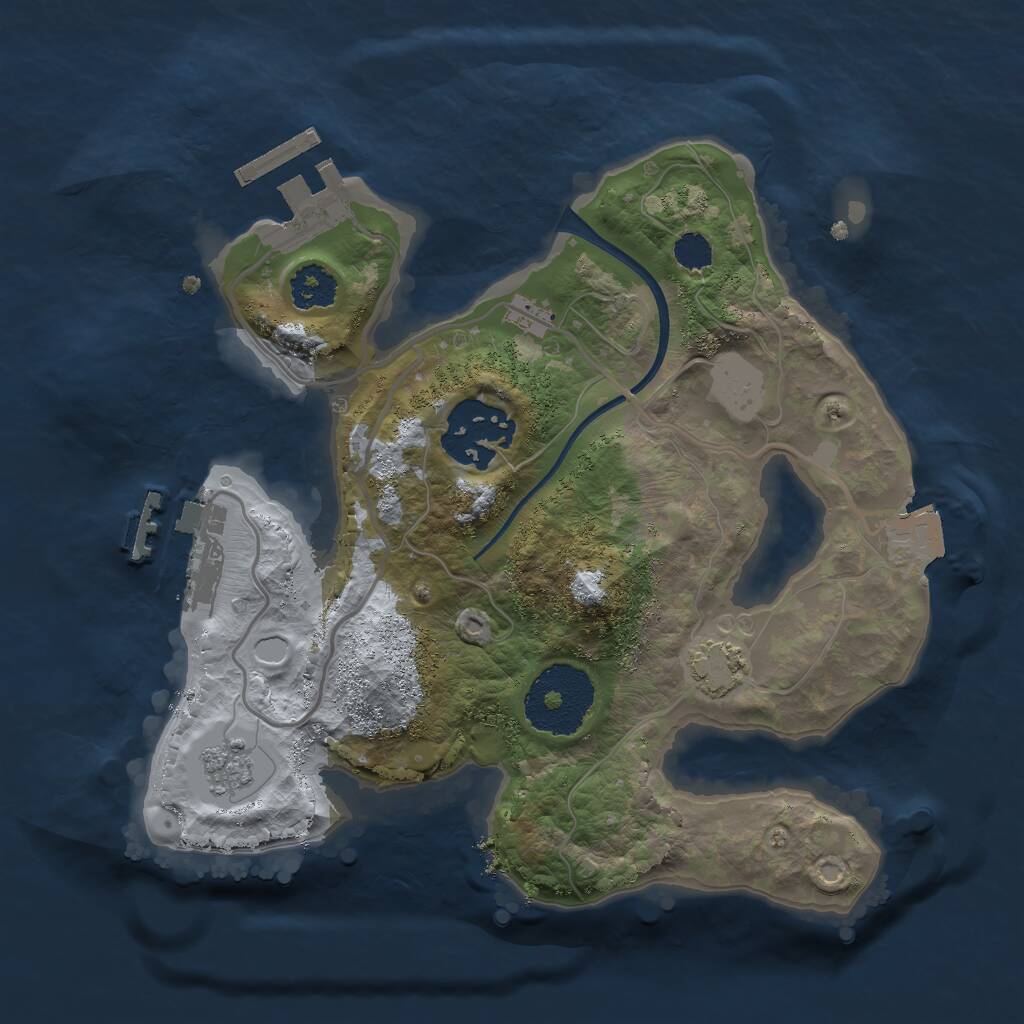 Rust Map: Procedural Map, Size: 2250, Seed: 1099121829, 6 Monuments