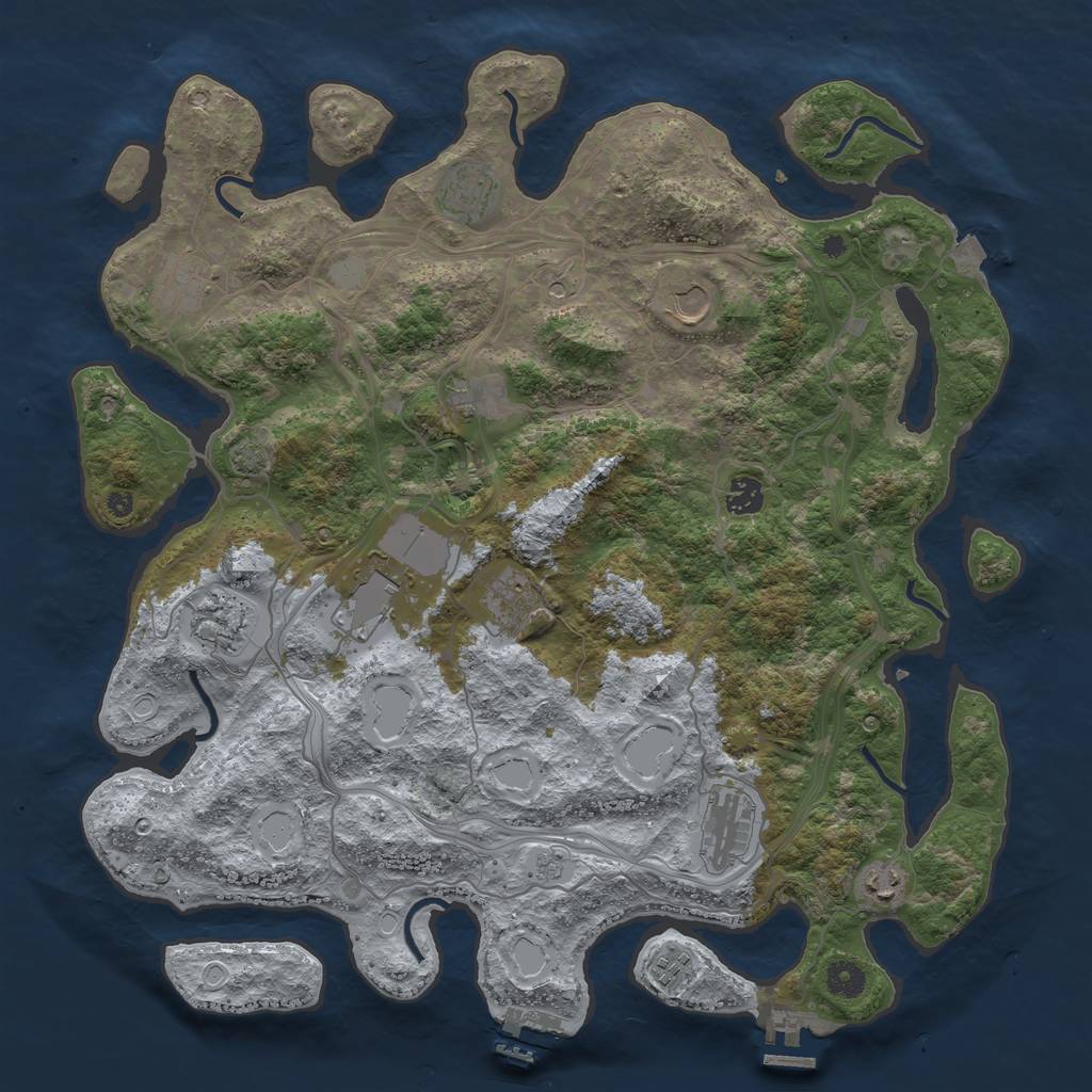 Rust Map: Procedural Map, Size: 4250, Seed: 1691619254, 19 Monuments