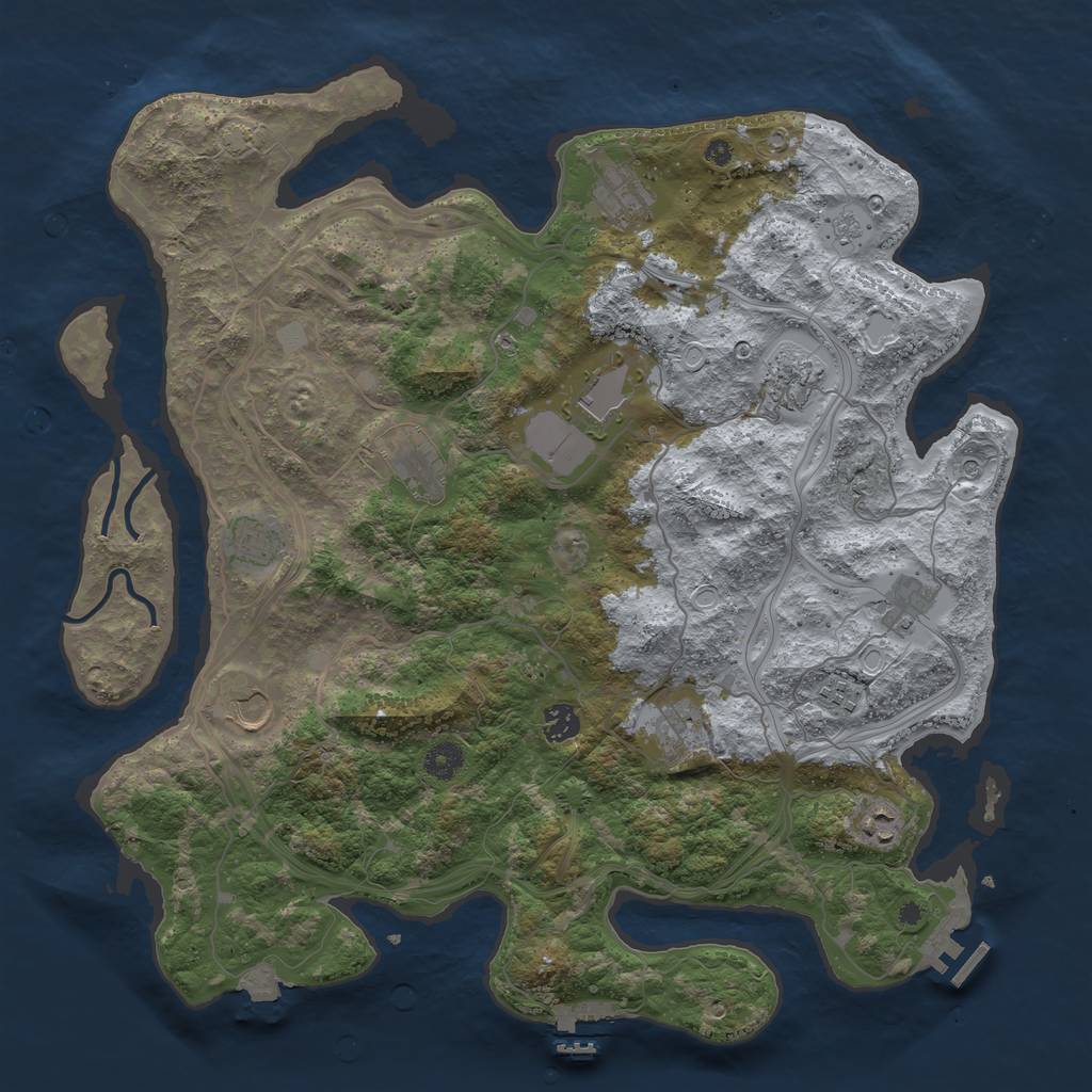 Rust Map: Procedural Map, Size: 4250, Seed: 32742, 19 Monuments
