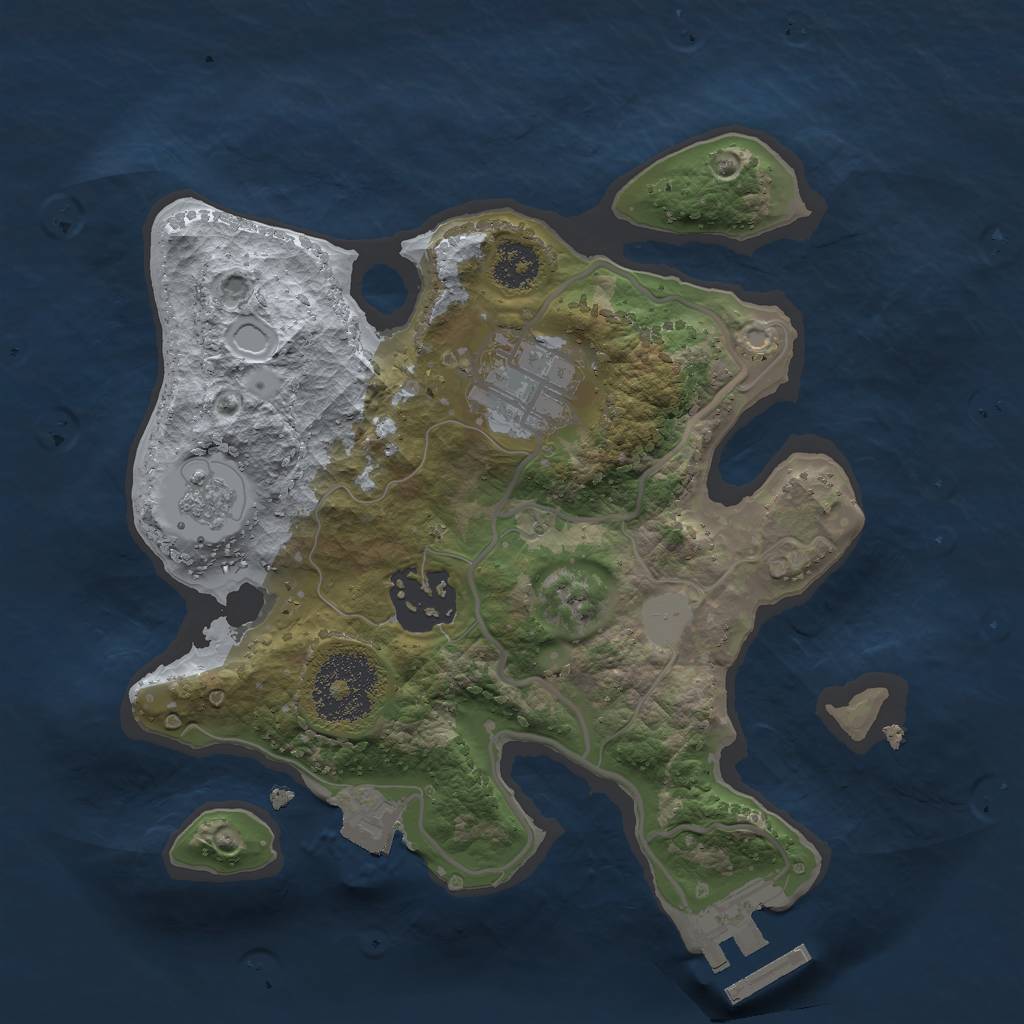 Rust Map: Procedural Map, Size: 2250, Seed: 58295, 7 Monuments
