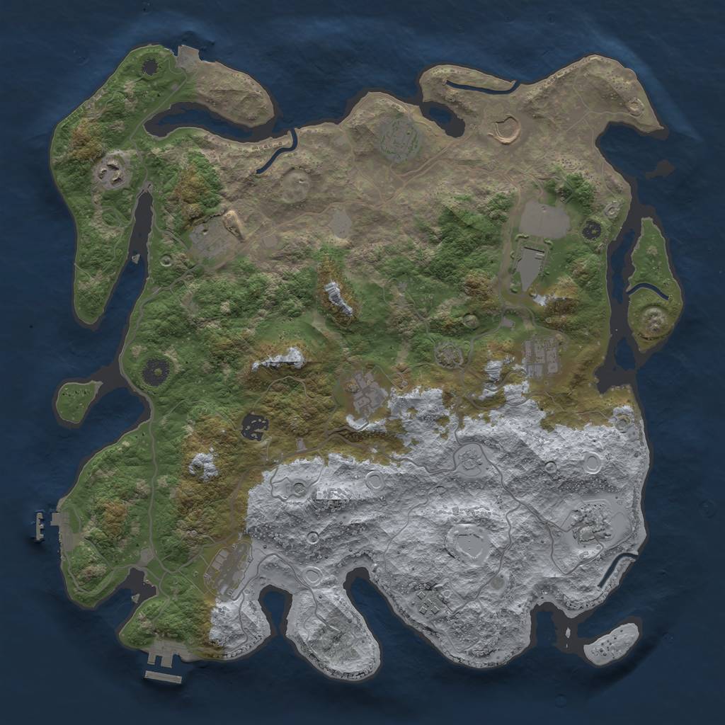 Rust Map: Procedural Map, Size: 4000, Seed: 1750255040, 19 Monuments