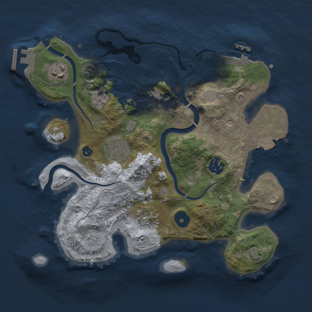 Rust Map: Procedural Map, Size: 3000, Seed: 15020, 12 Monuments