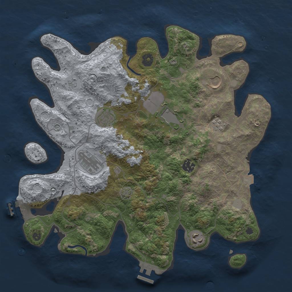 Rust Map: Procedural Map, Size: 3500, Seed: 2003715753, 15 Monuments