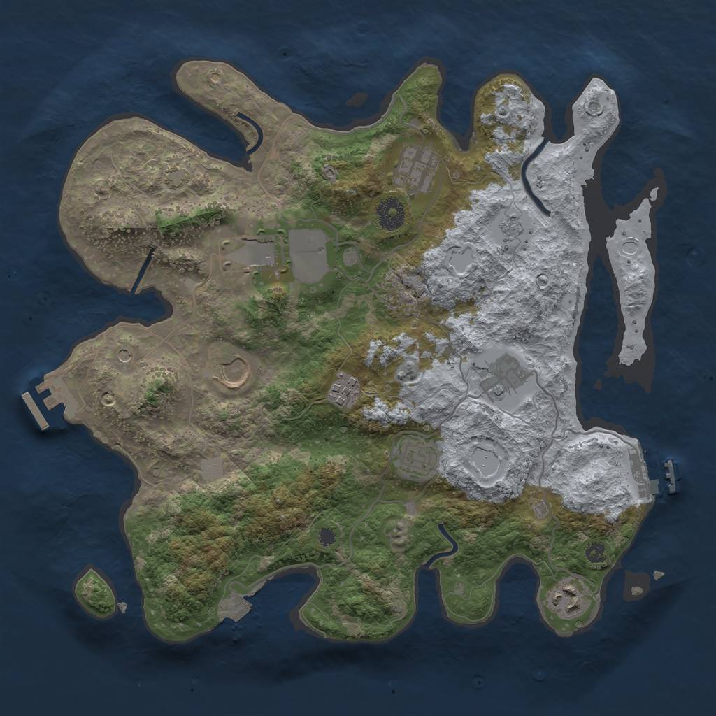 Rust Map: Procedural Map, Size: 3500, Seed: 367410906, 15 Monuments