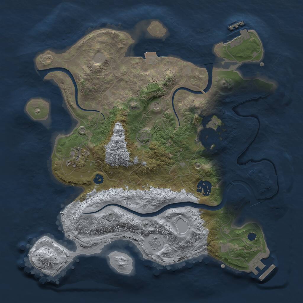 Rust Map: Procedural Map, Size: 3000, Seed: 9404, 9 Monuments