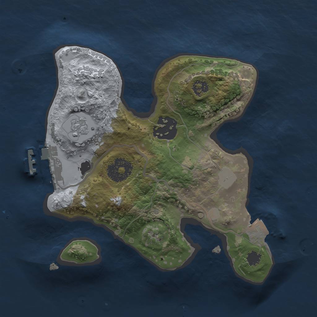 Rust Map: Procedural Map, Size: 1950, Seed: 58295, 6 Monuments