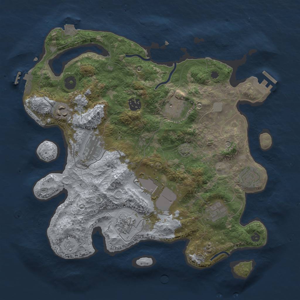 Rust Map: Procedural Map, Size: 3500, Seed: 15020, 16 Monuments