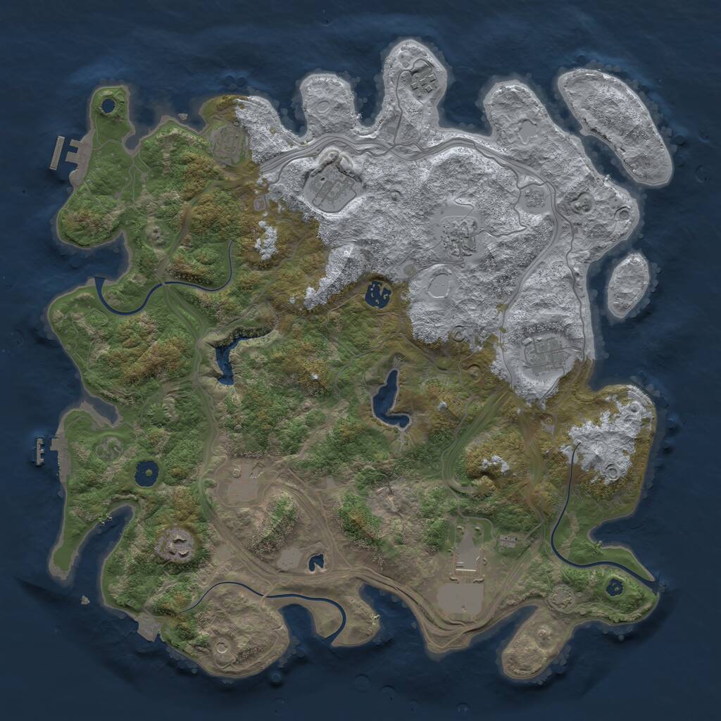 Rust Map: Procedural Map, Size: 4250, Seed: 896584257, 15 Monuments