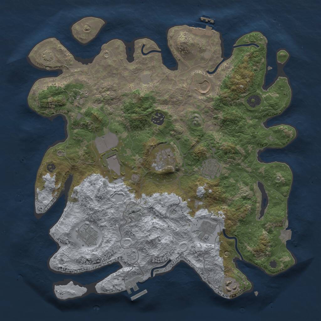 Rust Map: Procedural Map, Size: 3650, Seed: 41721812, 15 Monuments