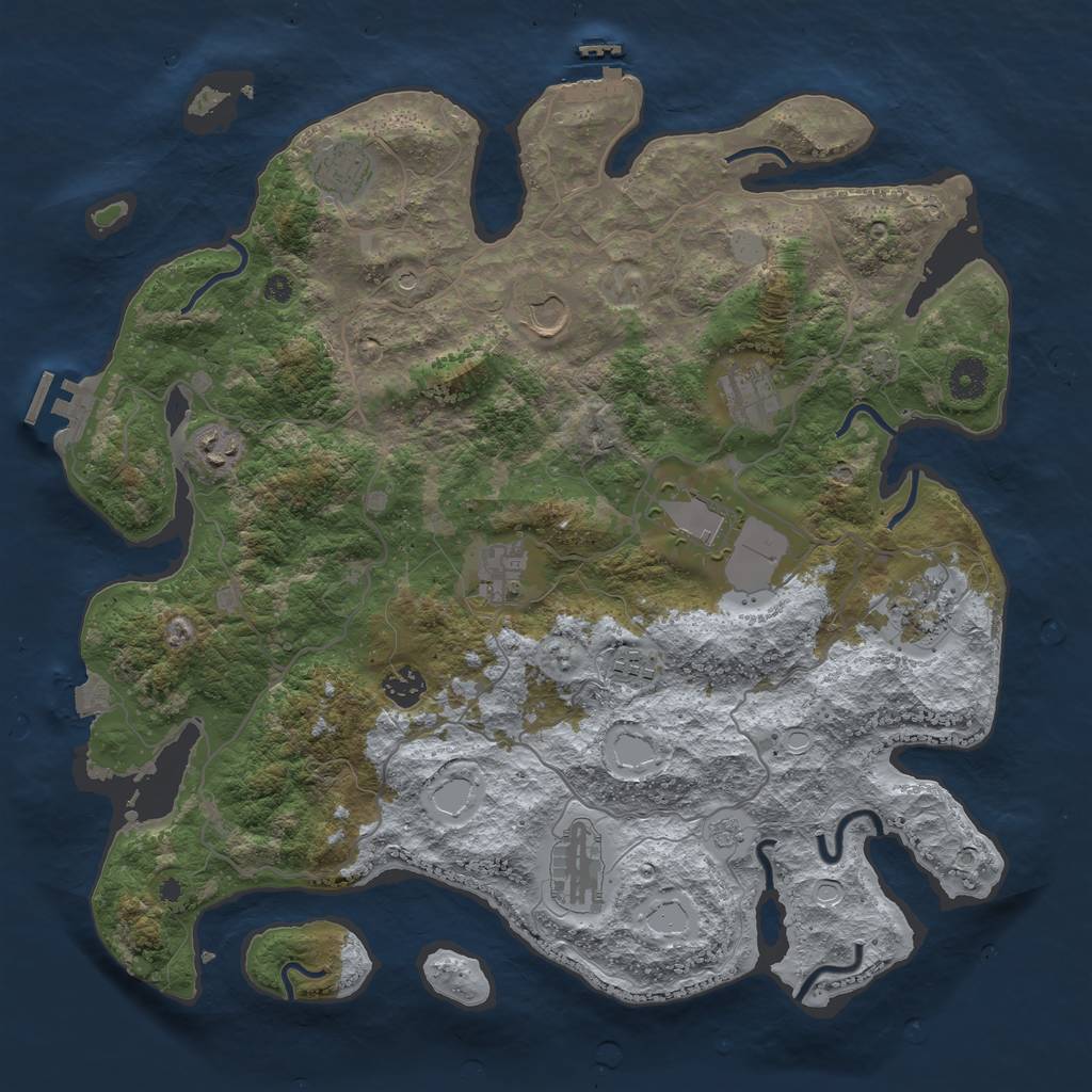 Rust Map: Procedural Map, Size: 4000, Seed: 5263523, 18 Monuments