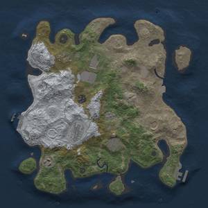 Thumbnail Rust Map: Procedural Map, Size: 3500, Seed: 1518577643, 16 Monuments