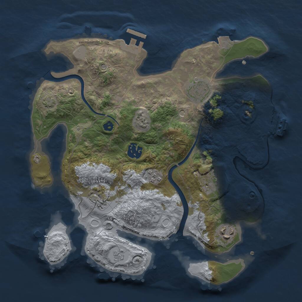 Rust Map: Procedural Map, Size: 3000, Seed: 15269, 12 Monuments