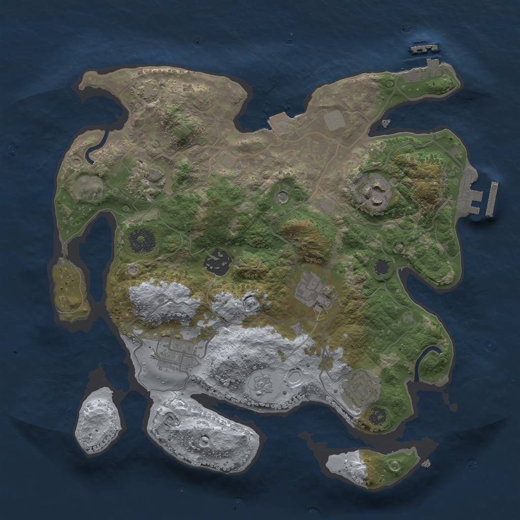 Rust Map: Procedural Map, Size: 3000, Seed: 15269, 14 Monuments