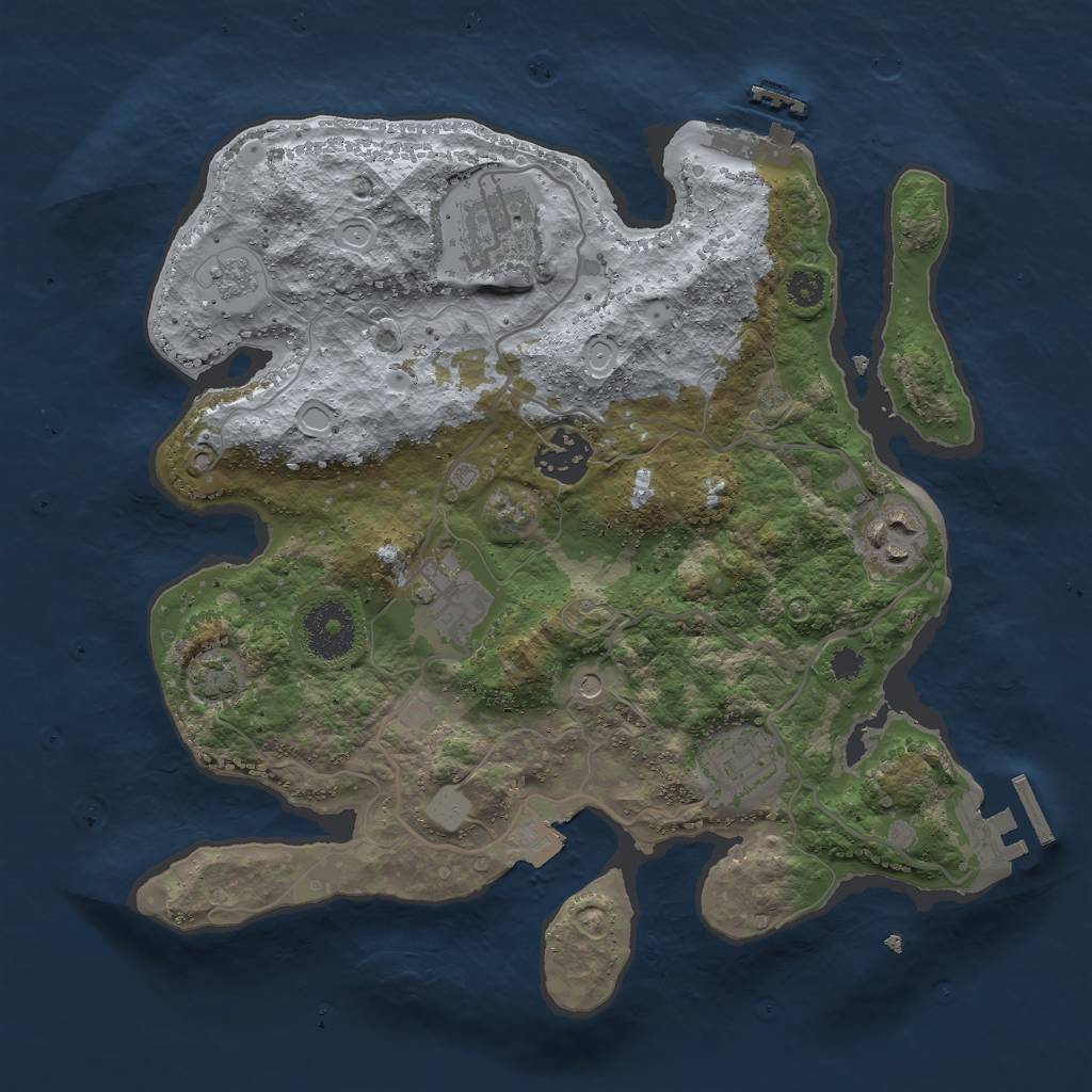 Rust Map: Procedural Map, Size: 3000, Seed: 1838125017, 13 Monuments