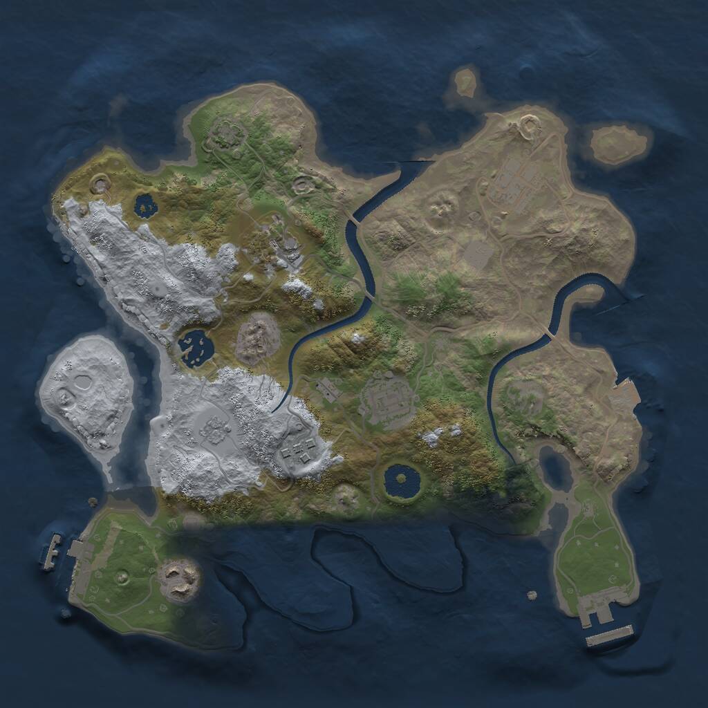 Rust Map: Procedural Map, Size: 3000, Seed: 789902, 11 Monuments