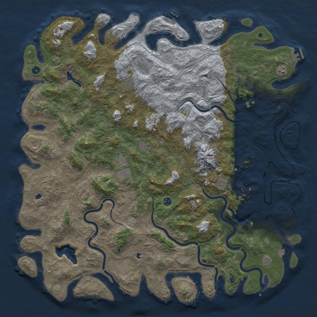 Rust Map: Procedural Map, Size: 6000, Seed: 803322021, 17 Monuments