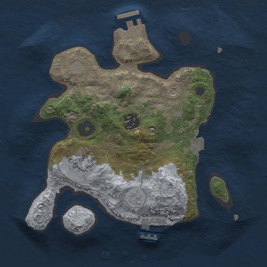 Rust Map: Procedural Map, Size: 2400, Seed: 301, 9 Monuments