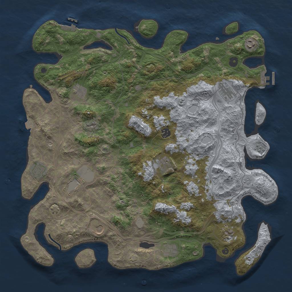 Rust Map: Procedural Map, Size: 4500, Seed: 1634634238, 19 Monuments