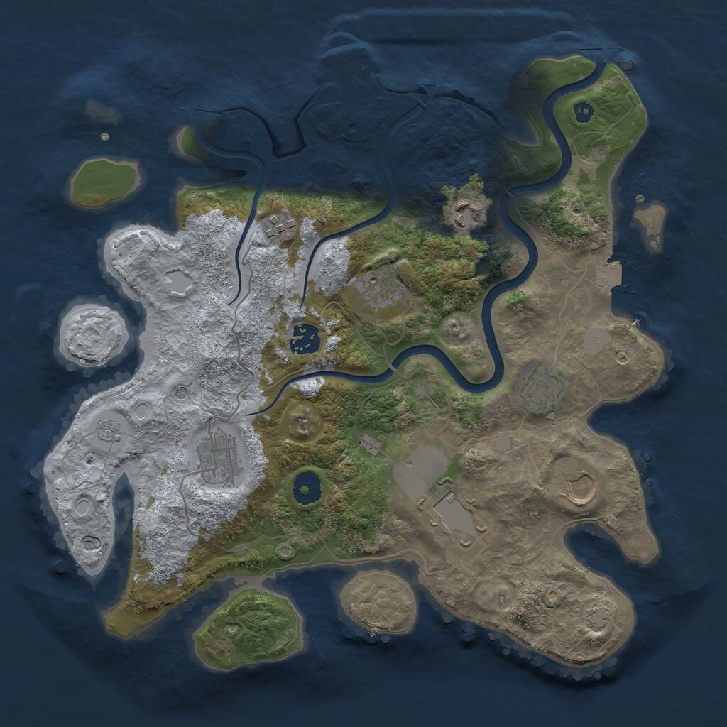 Rust Map: Procedural Map, Size: 3500, Seed: 27872787, 13 Monuments