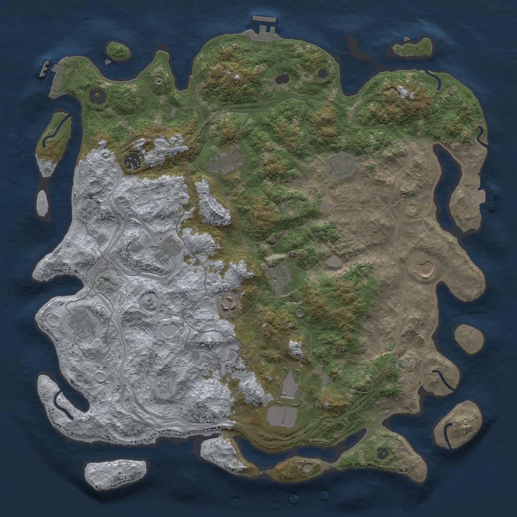 Rust Map: Procedural Map, Size: 4500, Seed: 1697944494, 19 Monuments