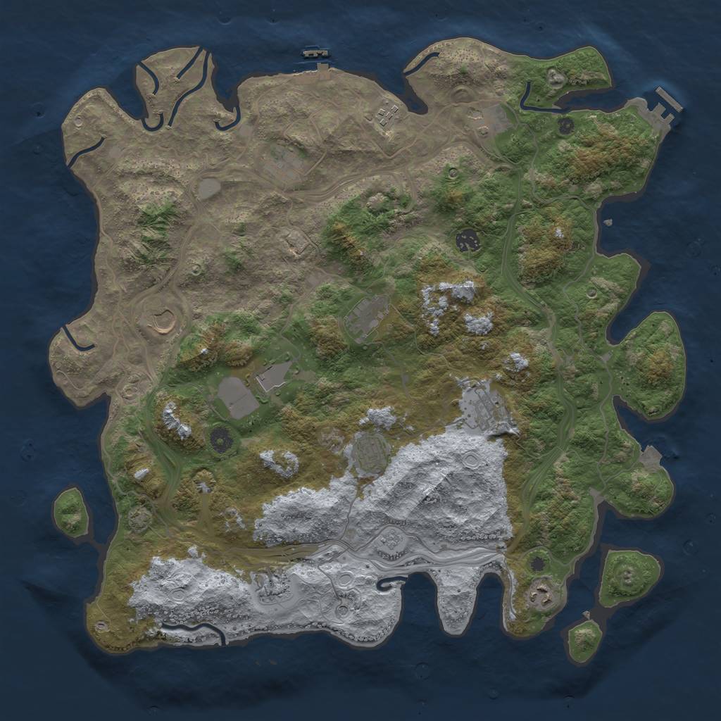 Rust Map: Procedural Map, Size: 4500, Seed: 430831056, 19 Monuments