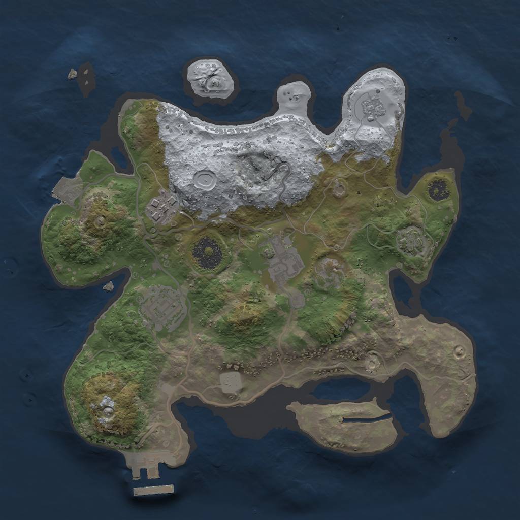 Rust Map: Procedural Map, Size: 2600, Seed: 8065, 9 Monuments