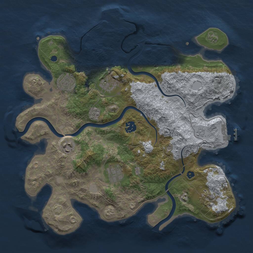 Rust Map: Procedural Map, Size: 3333, Seed: 1111, 13 Monuments