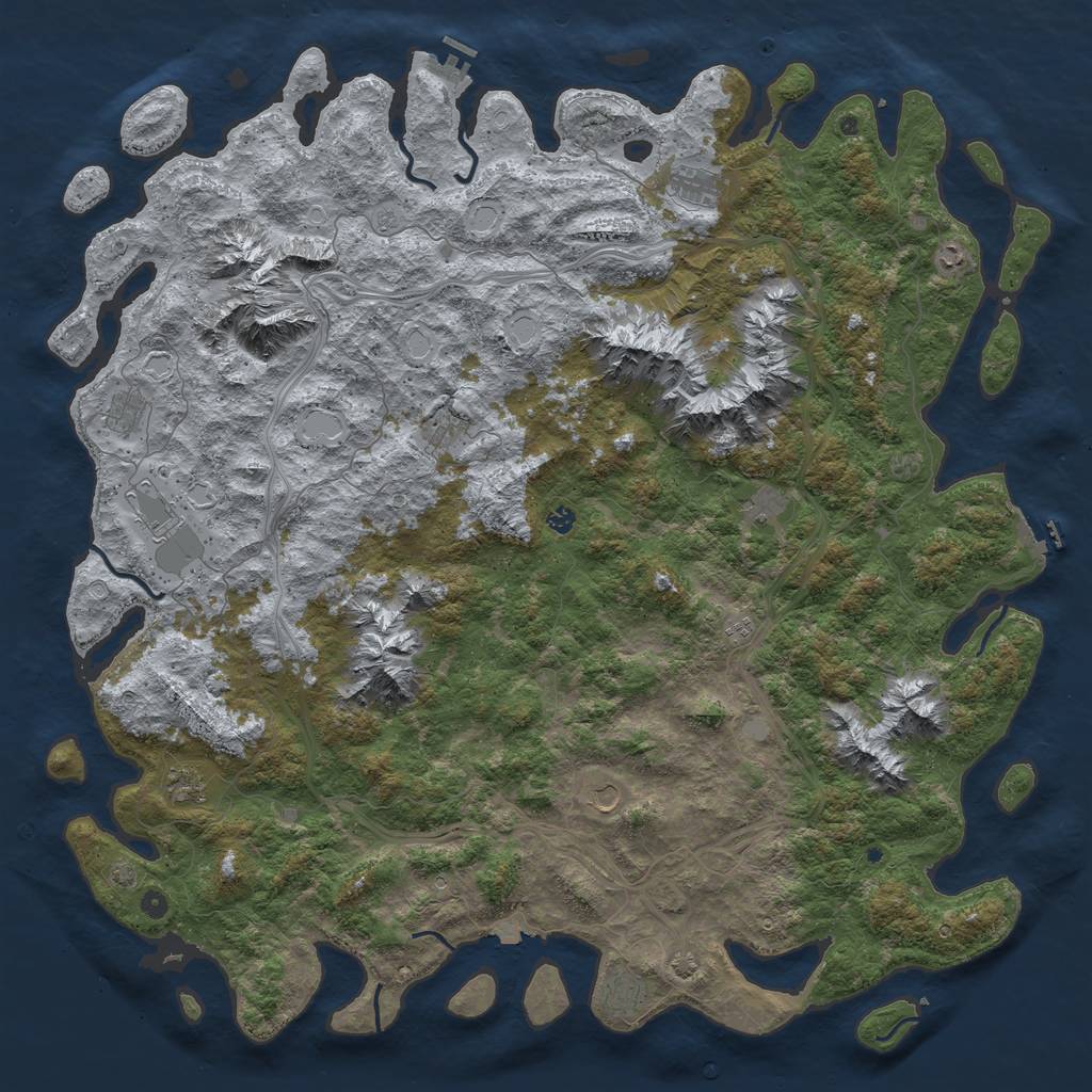 Rust Map: Procedural Map, Size: 6000, Seed: 1788214567, 19 Monuments