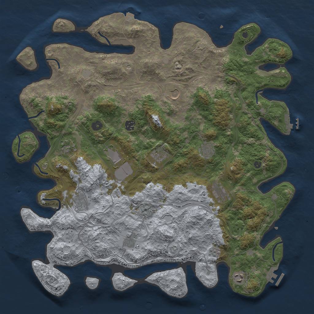 Rust Map: Procedural Map, Size: 4500, Seed: 628197, 19 Monuments