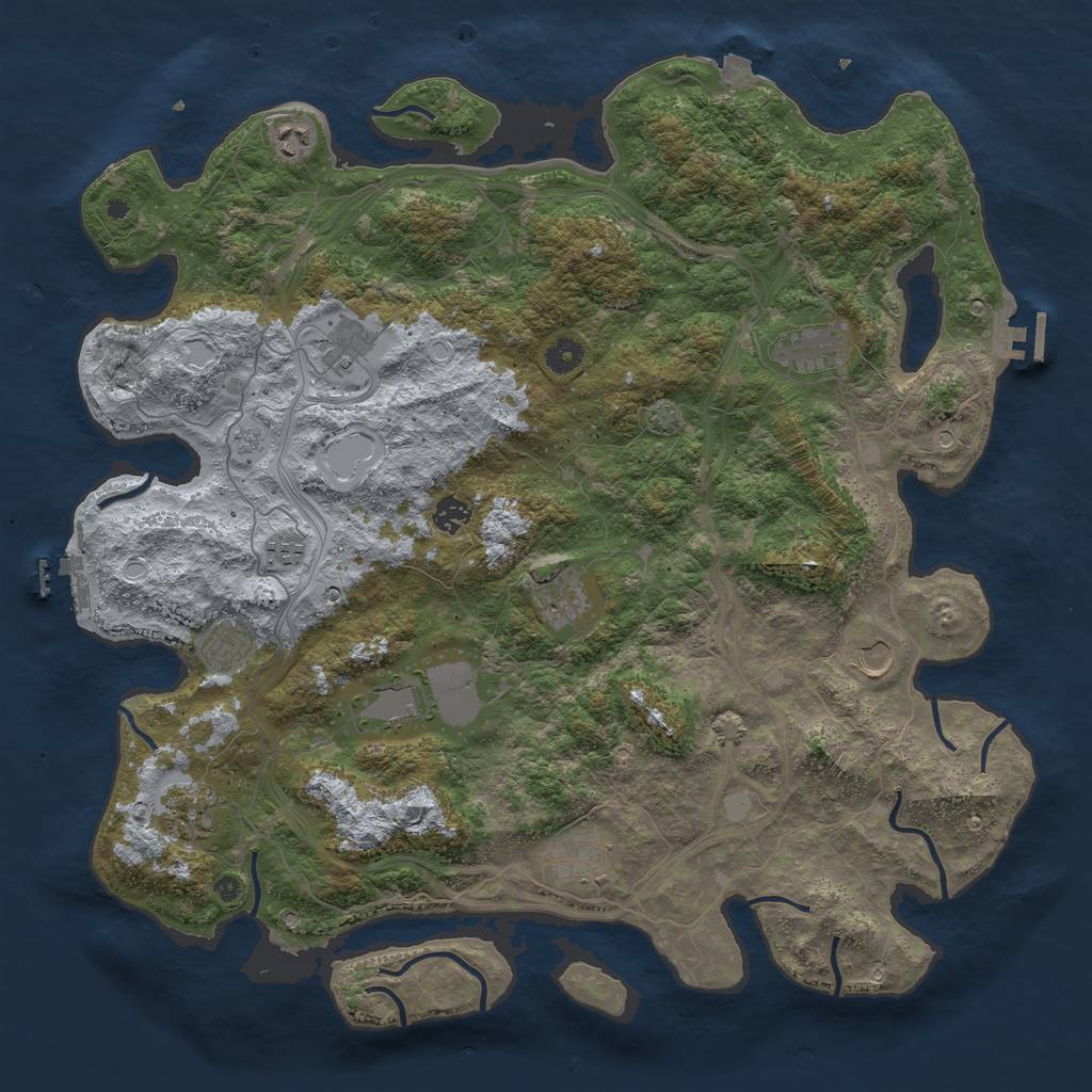 Rust Map: Procedural Map, Size: 4500, Seed: 968100774, 19 Monuments